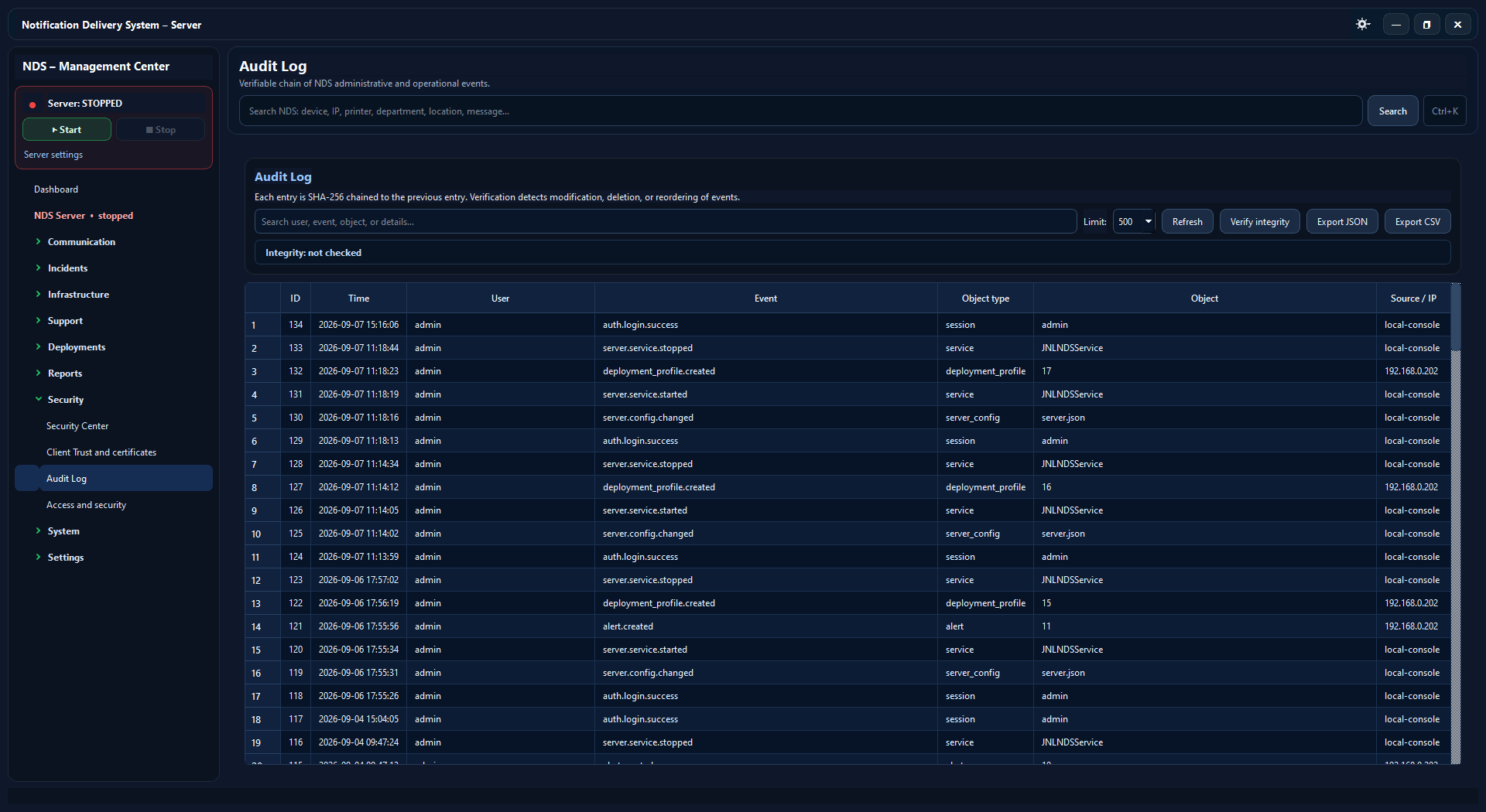 NDS — Audit Log